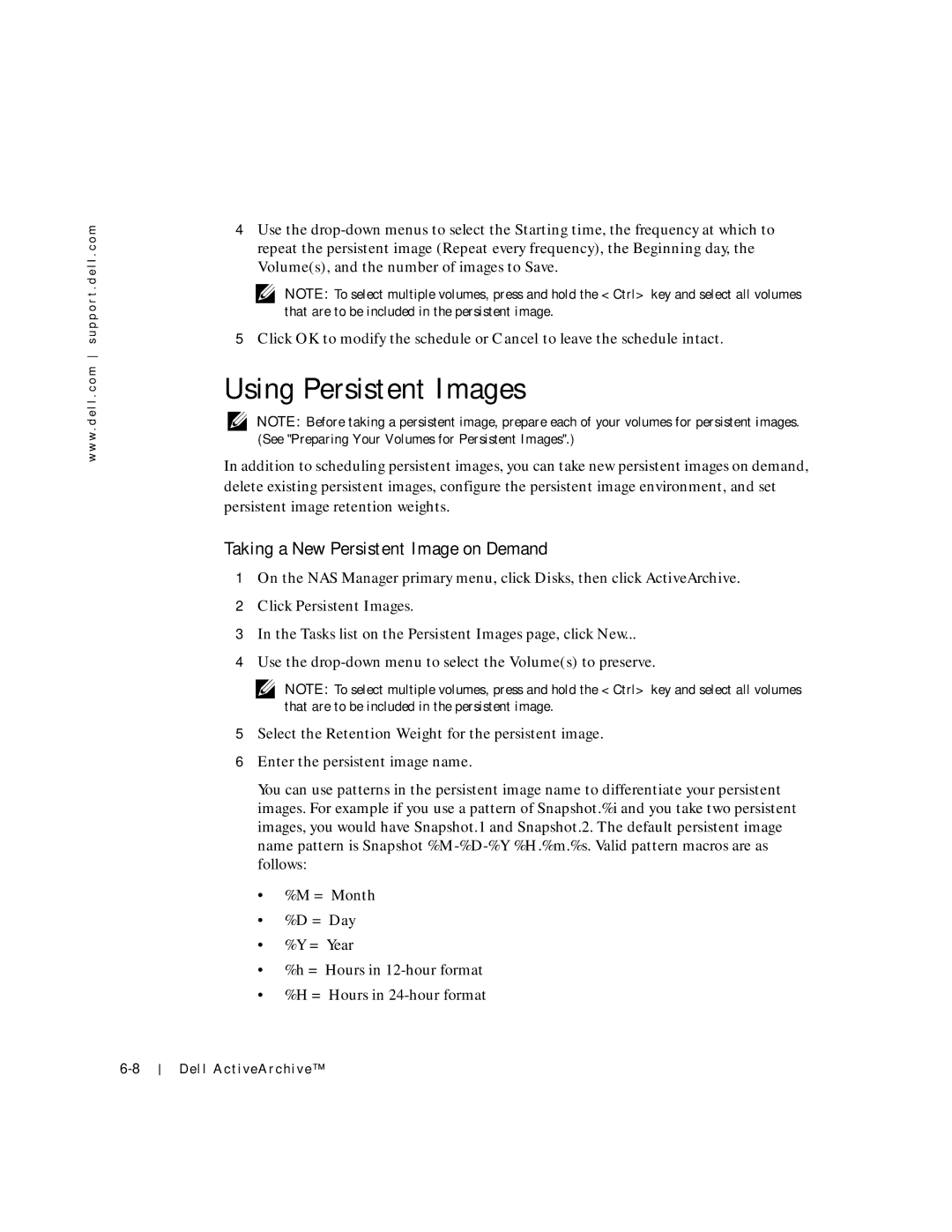 Dell 750N. 755N manual Using Persistent Images, Taking a New Persistent Image on Demand 