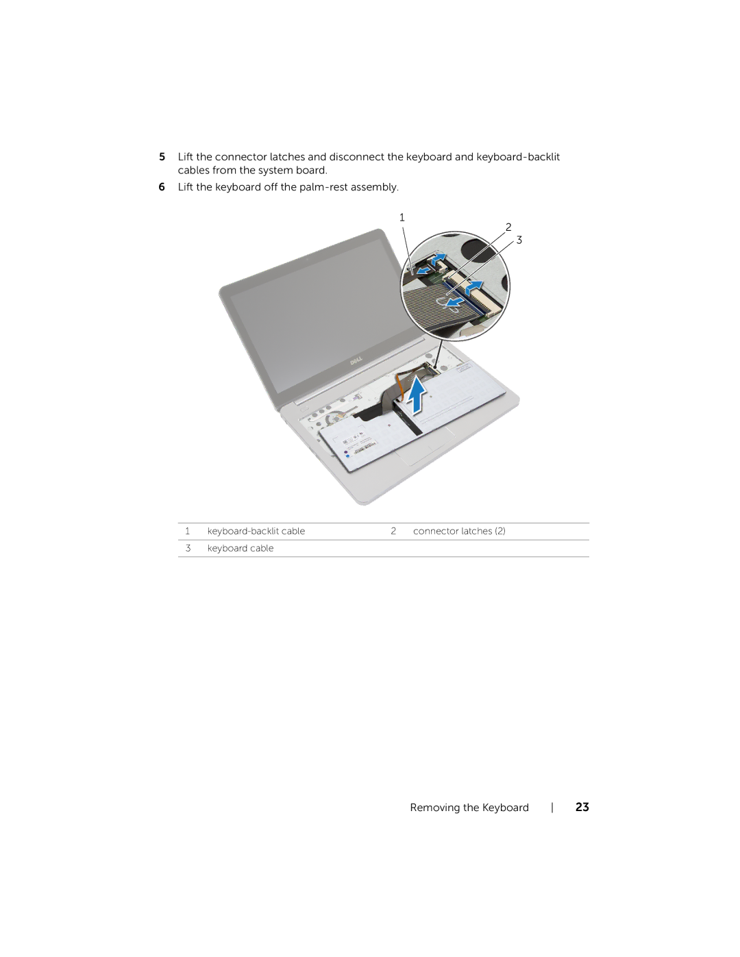 Dell P36F, 7537 owner manual Keyboard-backlit cable 