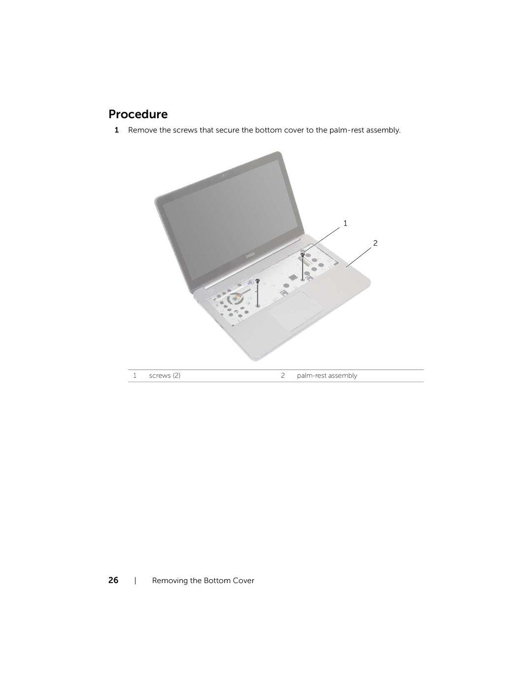 Dell 7537, P36F owner manual Screws Palm-rest assembly 