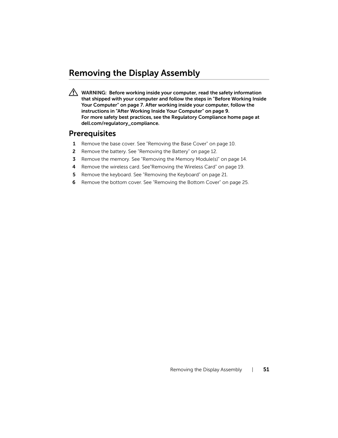 Dell P36F, 7537 owner manual Removing the Display Assembly 