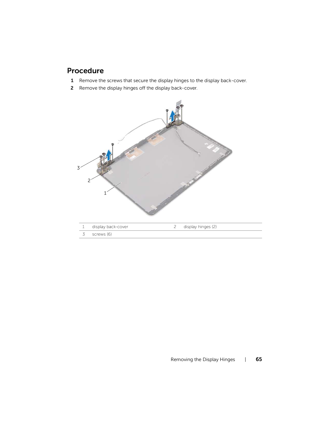 Dell P36F, 7537 owner manual Display back-cover 