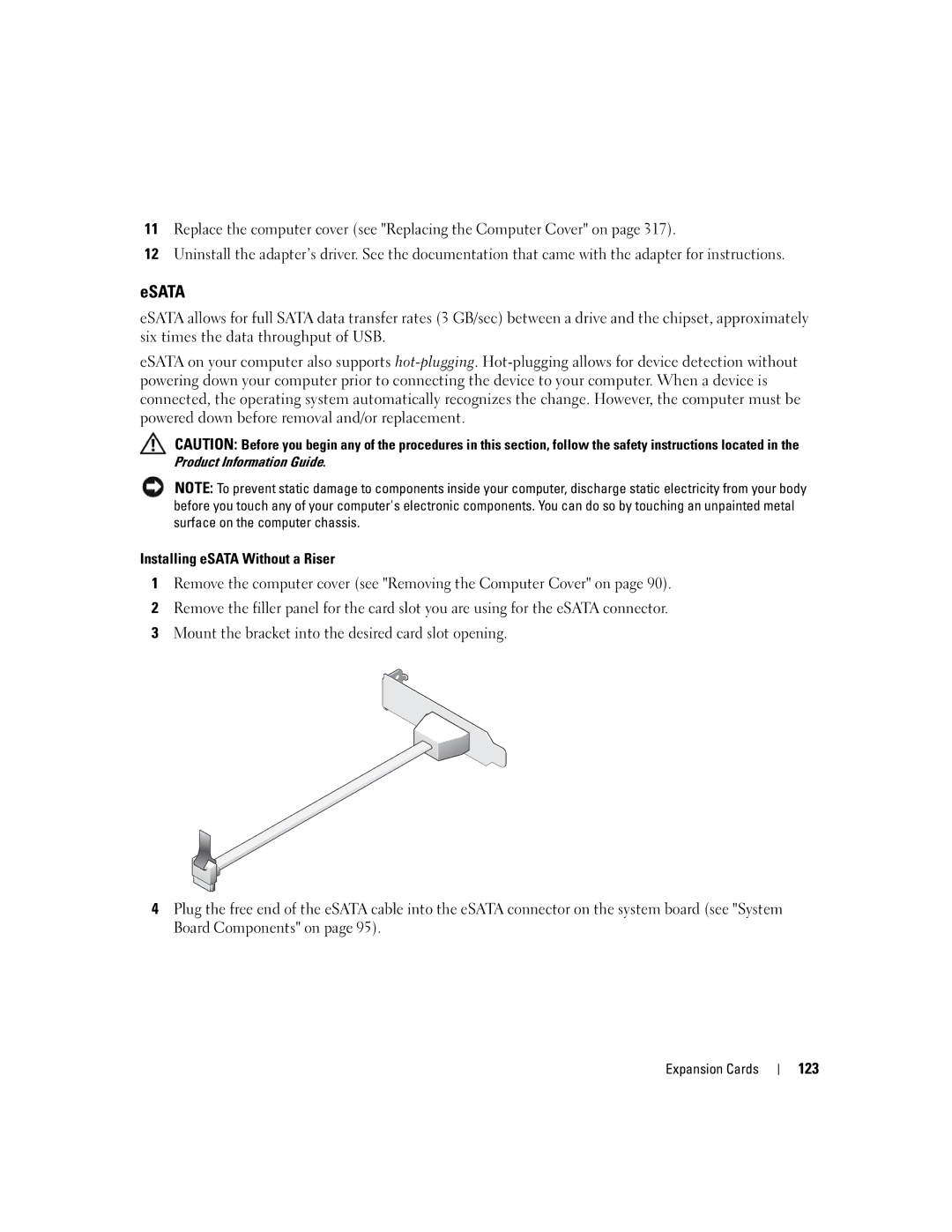 Dell 755 manual Esata, 123 