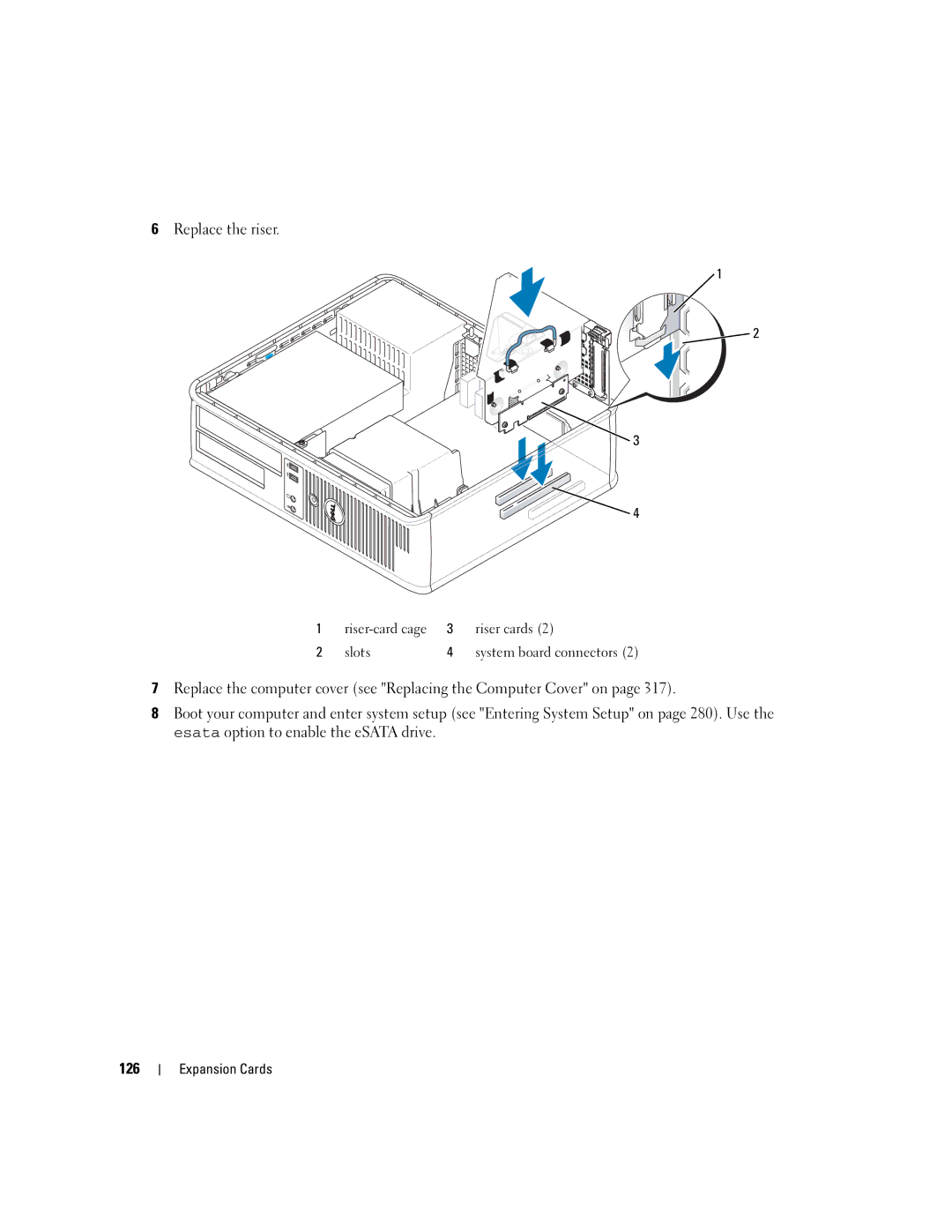 Dell 755 manual Replace the riser 