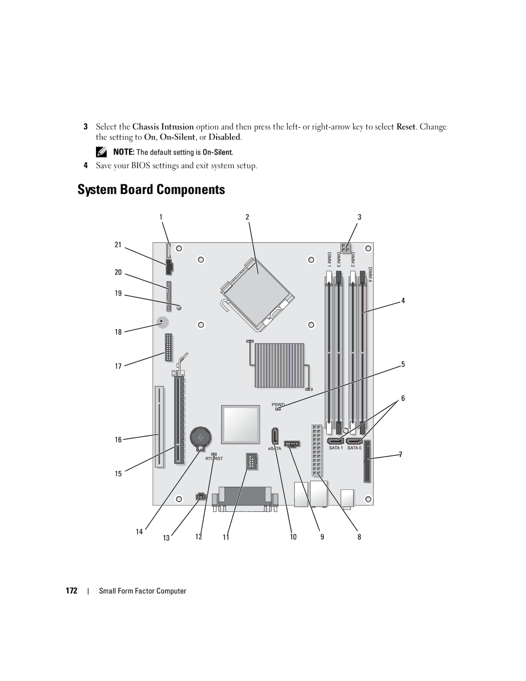 Dell 755 manual System Board Components, 172 