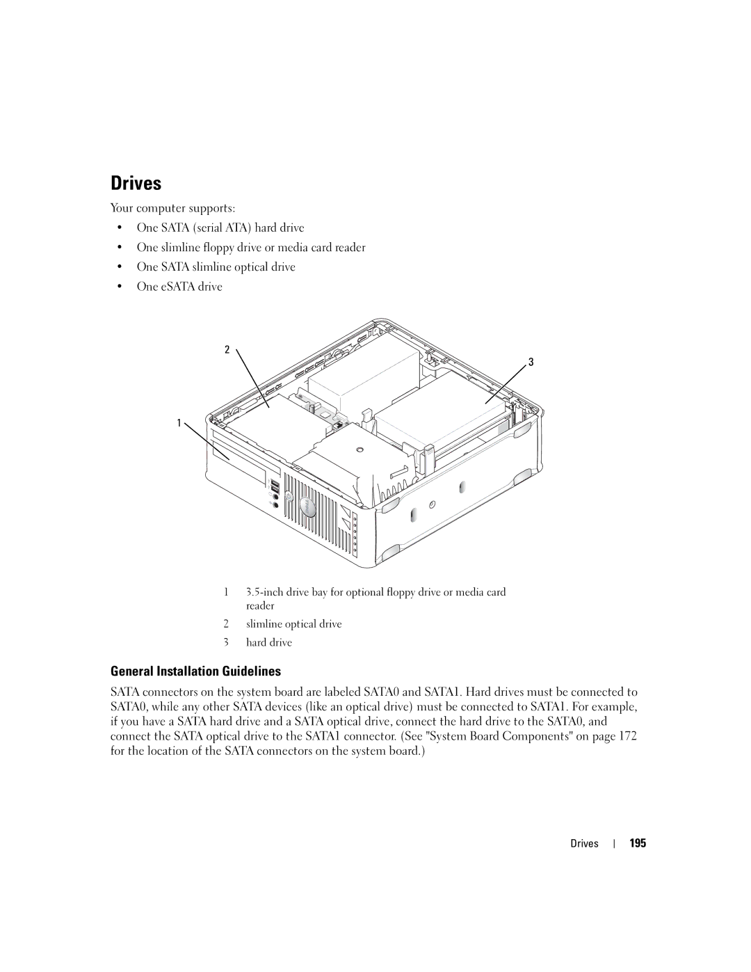 Dell 755 manual General Installation Guidelines, 195 