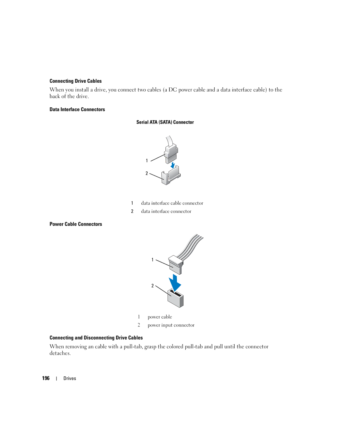 Dell 755 manual Power Cable Connectors, Serial ATA Sata Connector 