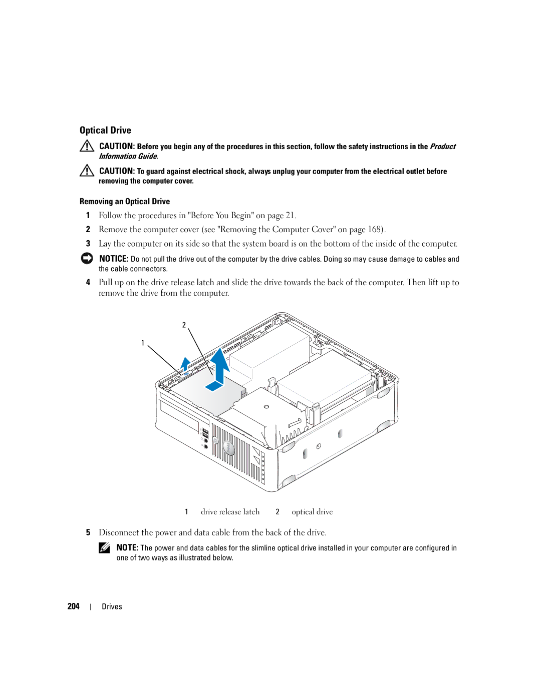 Dell 755 manual Optical Drive 