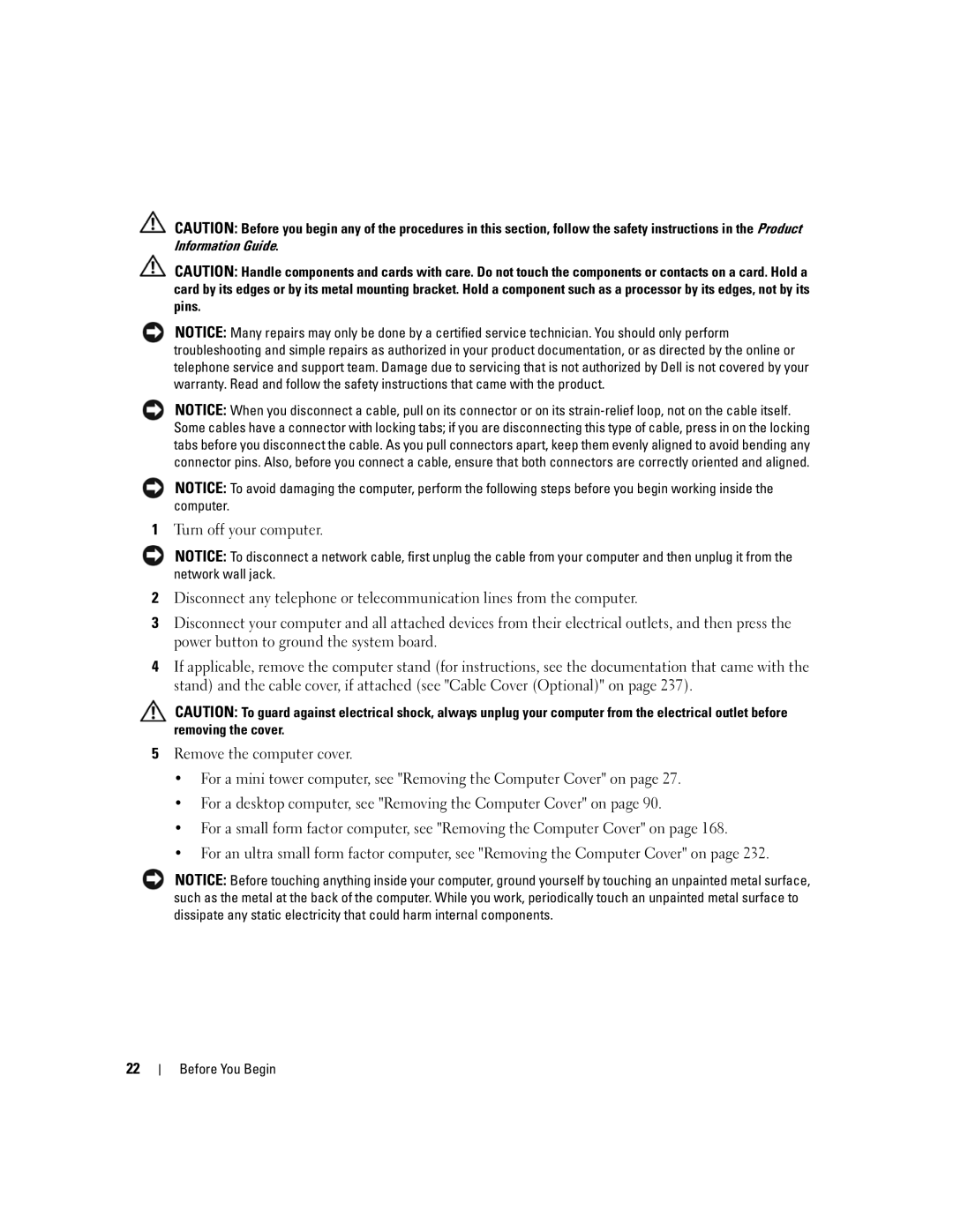 Dell 755 manual Before You Begin 