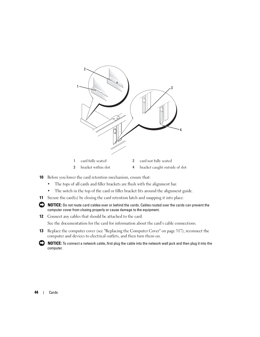 Dell 755 manual Cards 