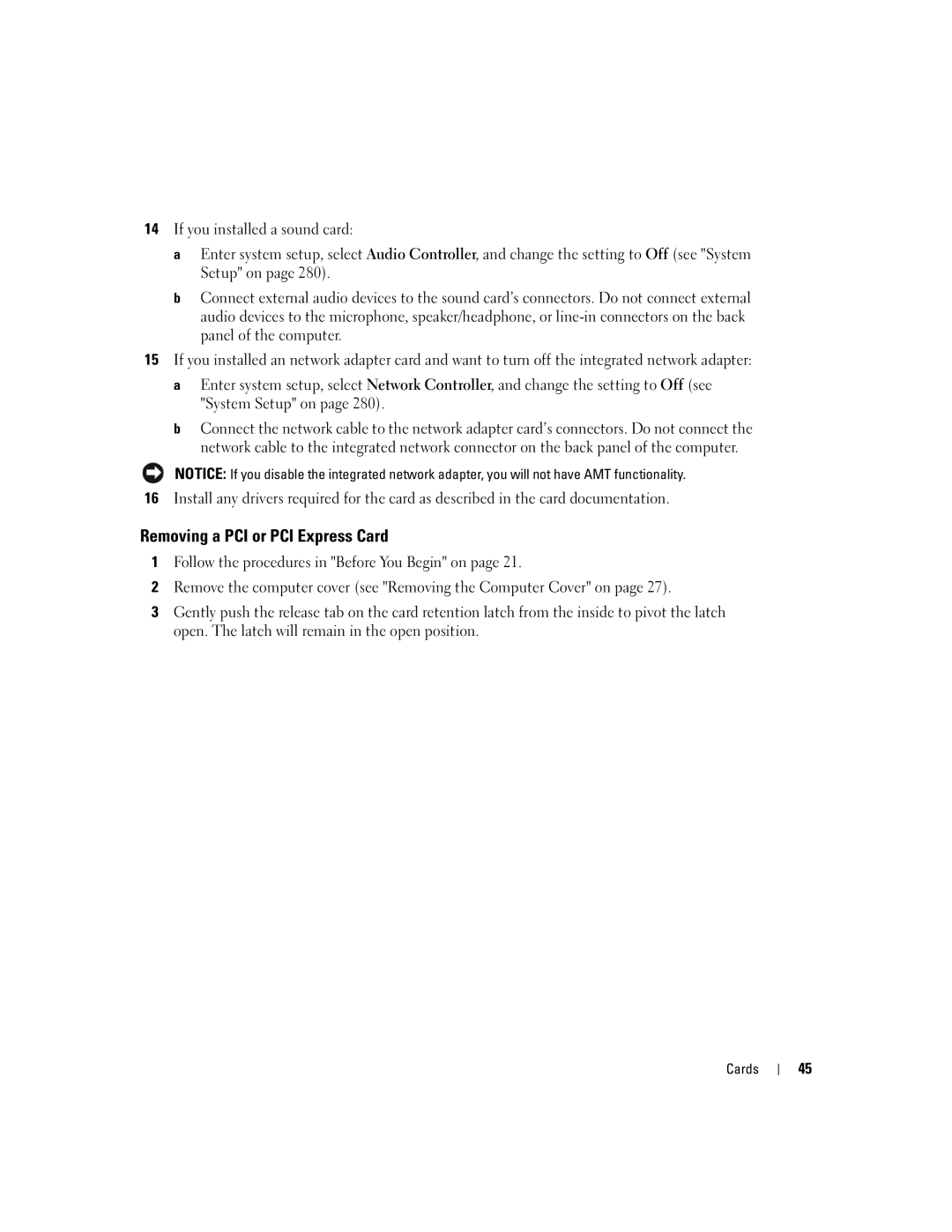 Dell 755 manual Removing a PCI or PCI Express Card 