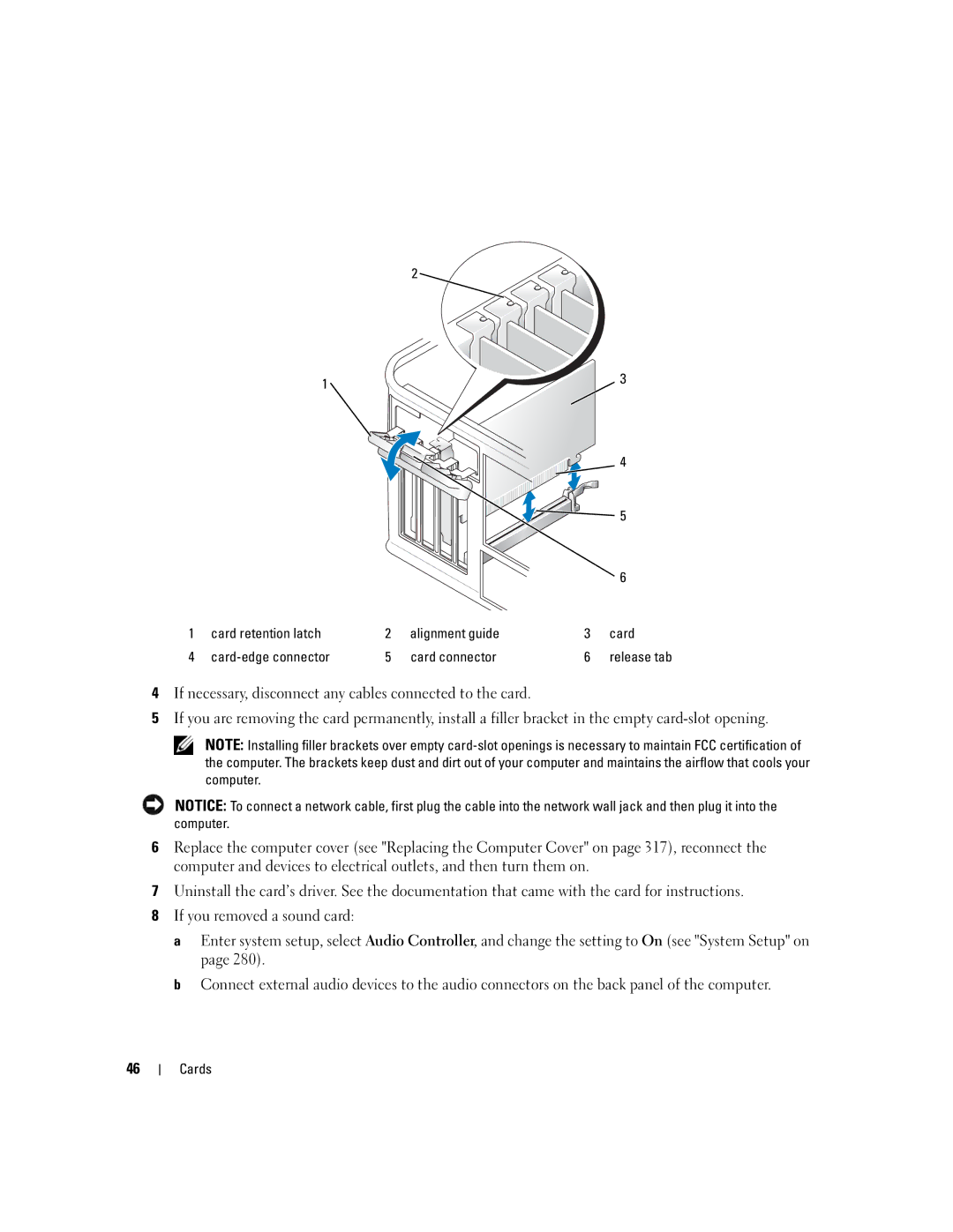 Dell 755 manual Card retention latch Alignment guide, Card-edge connector Card connector 