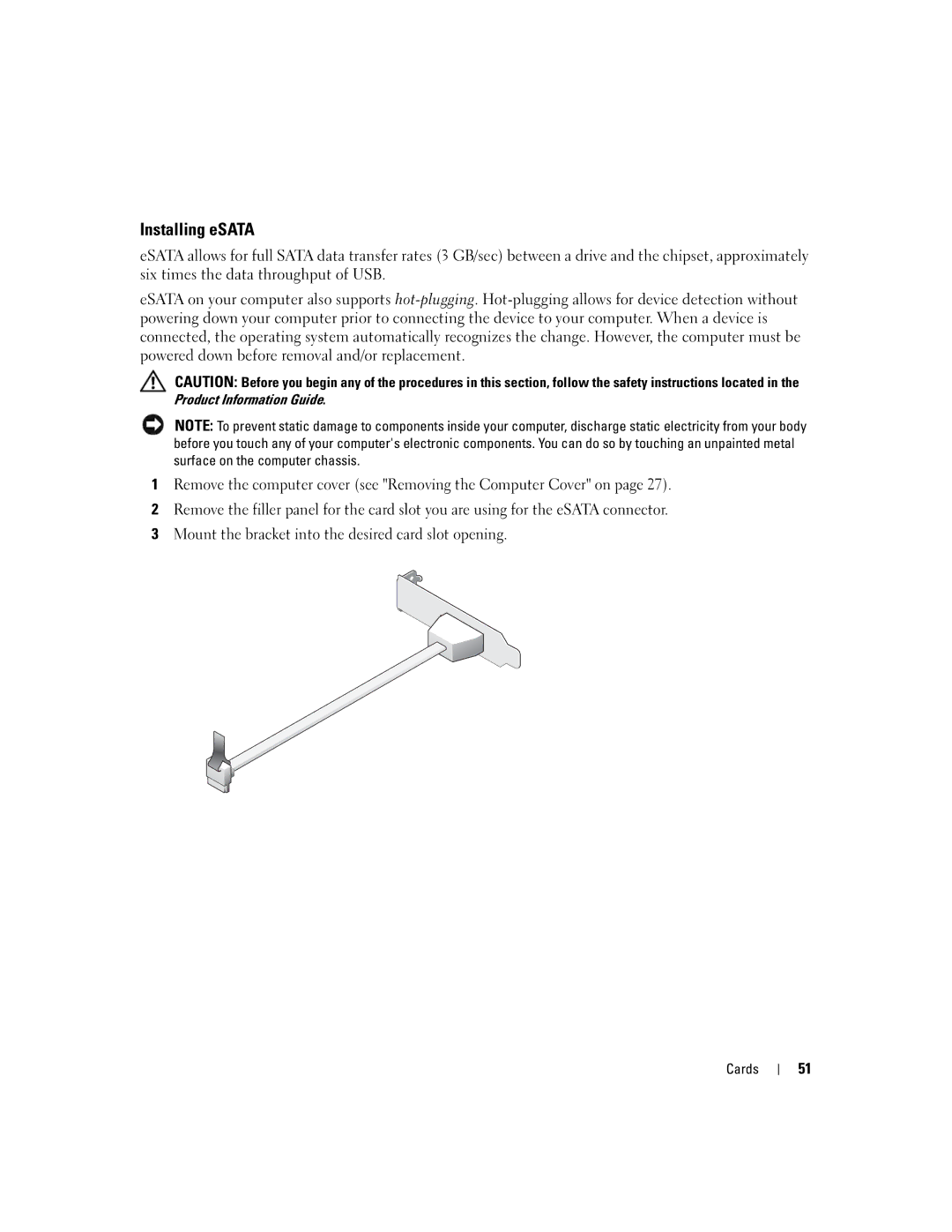 Dell 755 manual Installing eSATA 