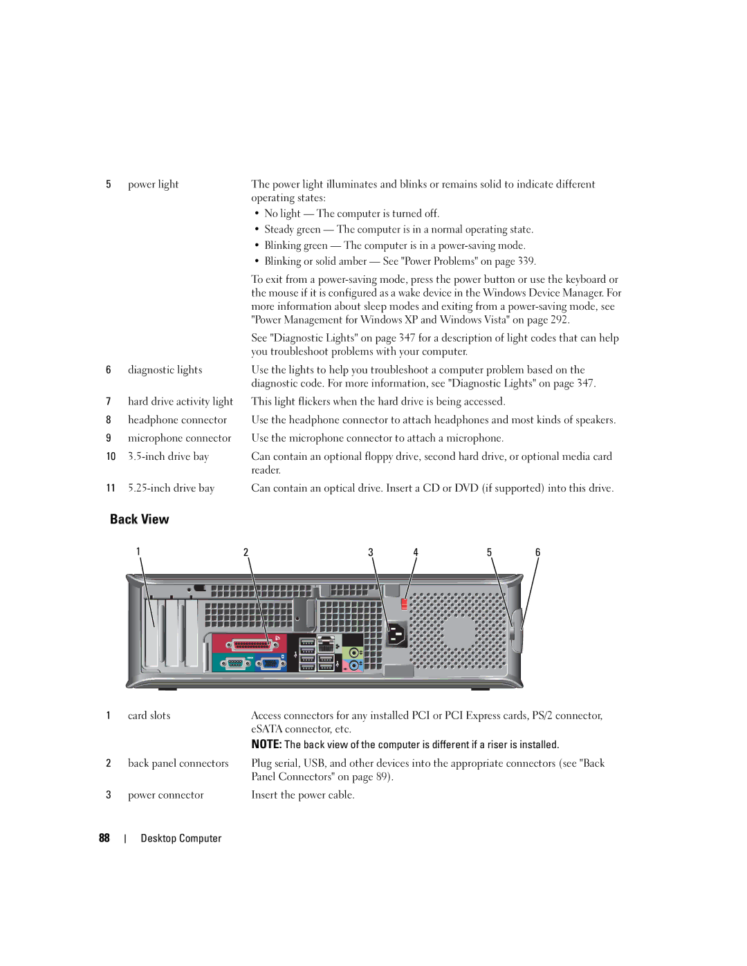 Dell 755 manual Blinking or solid amber See Power Problems on, Power Management for Windows XP and Windows Vista on 