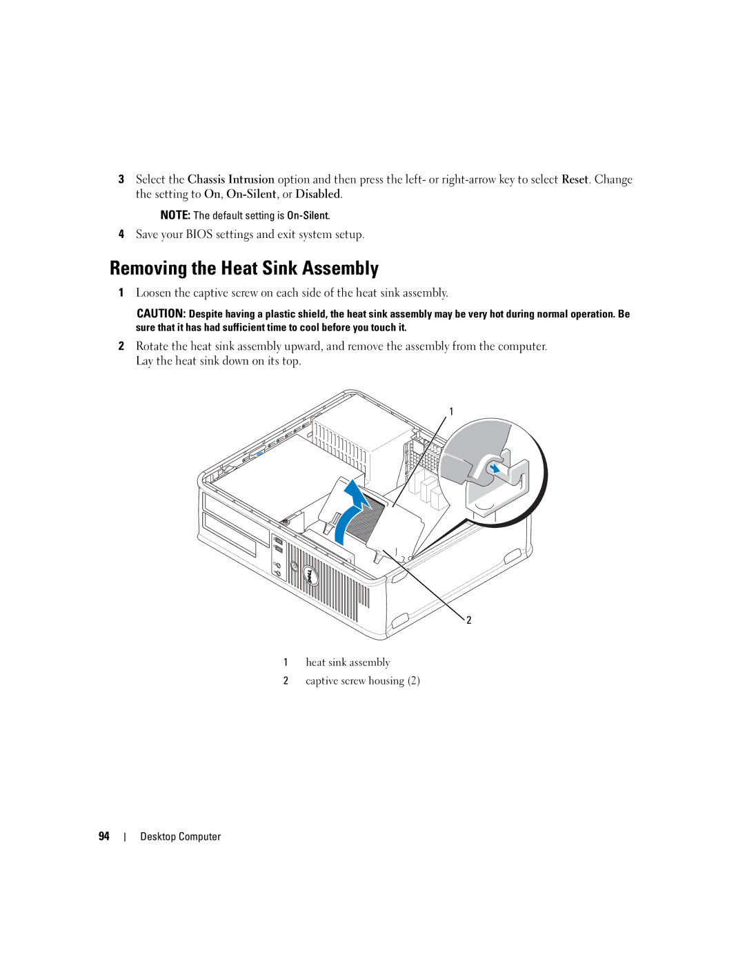 Dell 755 manual Removing the Heat Sink Assembly 