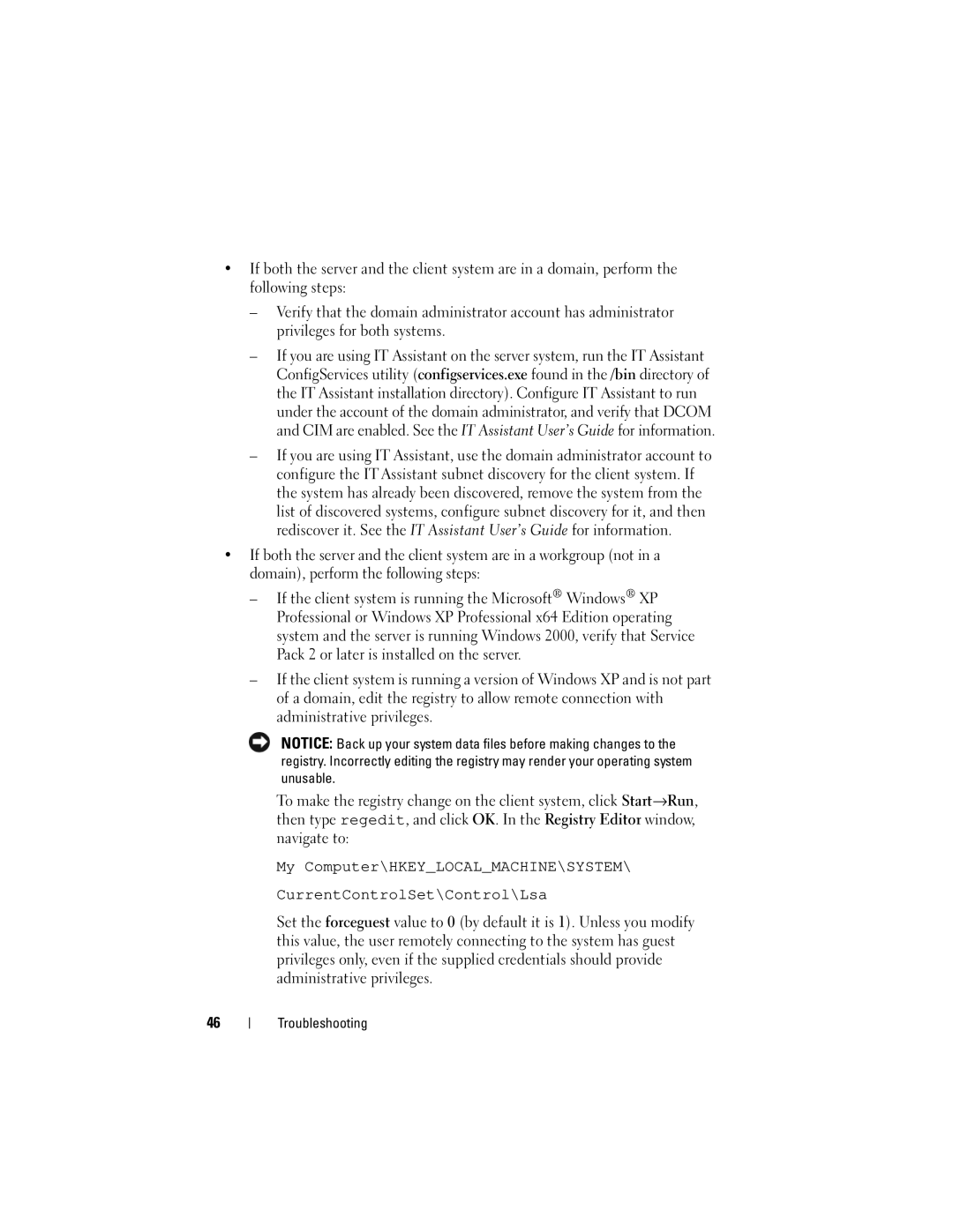 Dell 7.6 manual Troubleshooting 