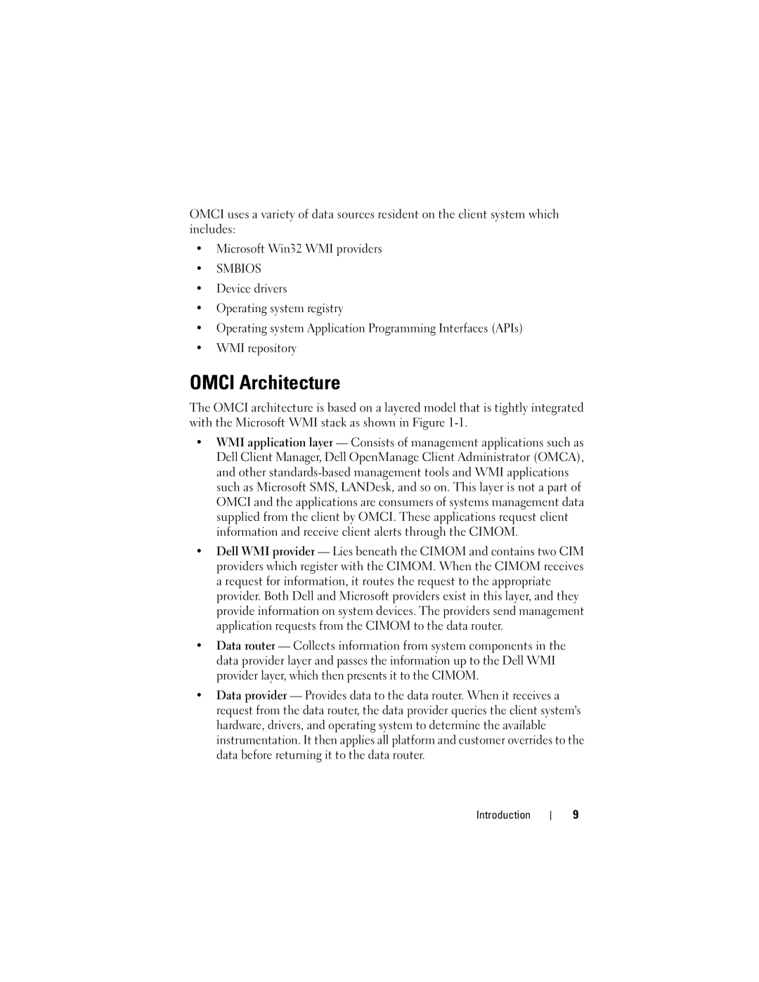 Dell 7.6 manual Omci Architecture, Smbios 