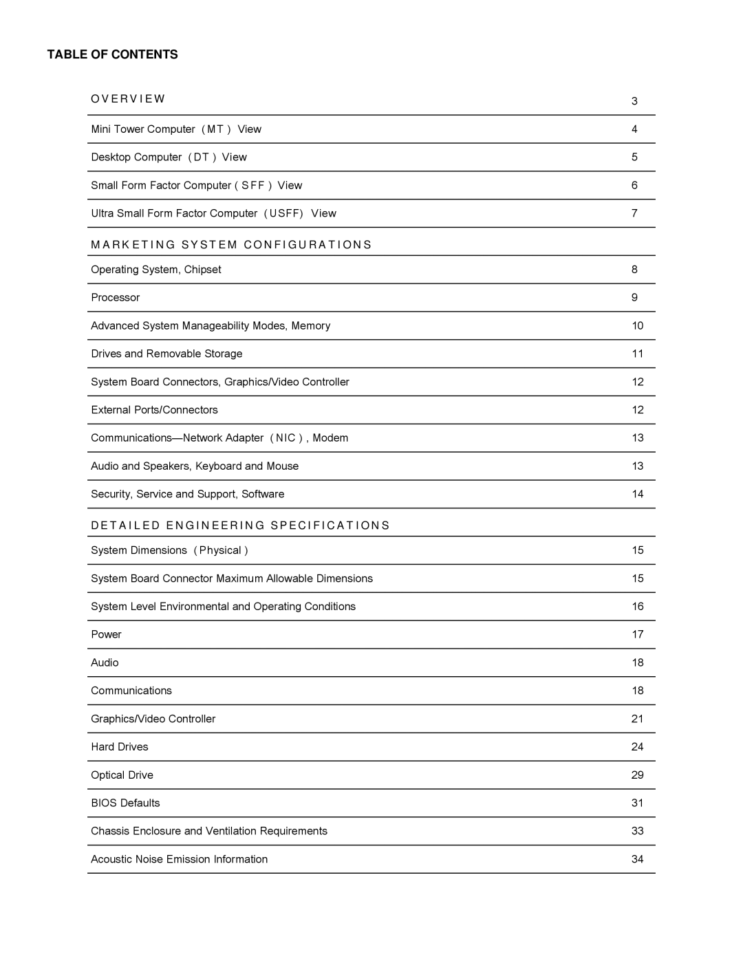 Dell 760 manual Table of Contents 