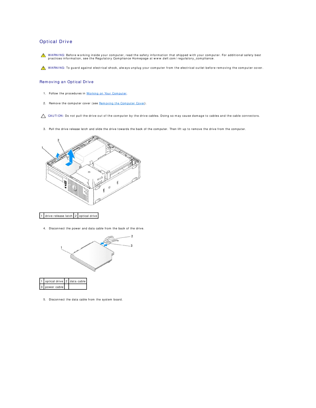 Dell 760 manual Optical Drive 