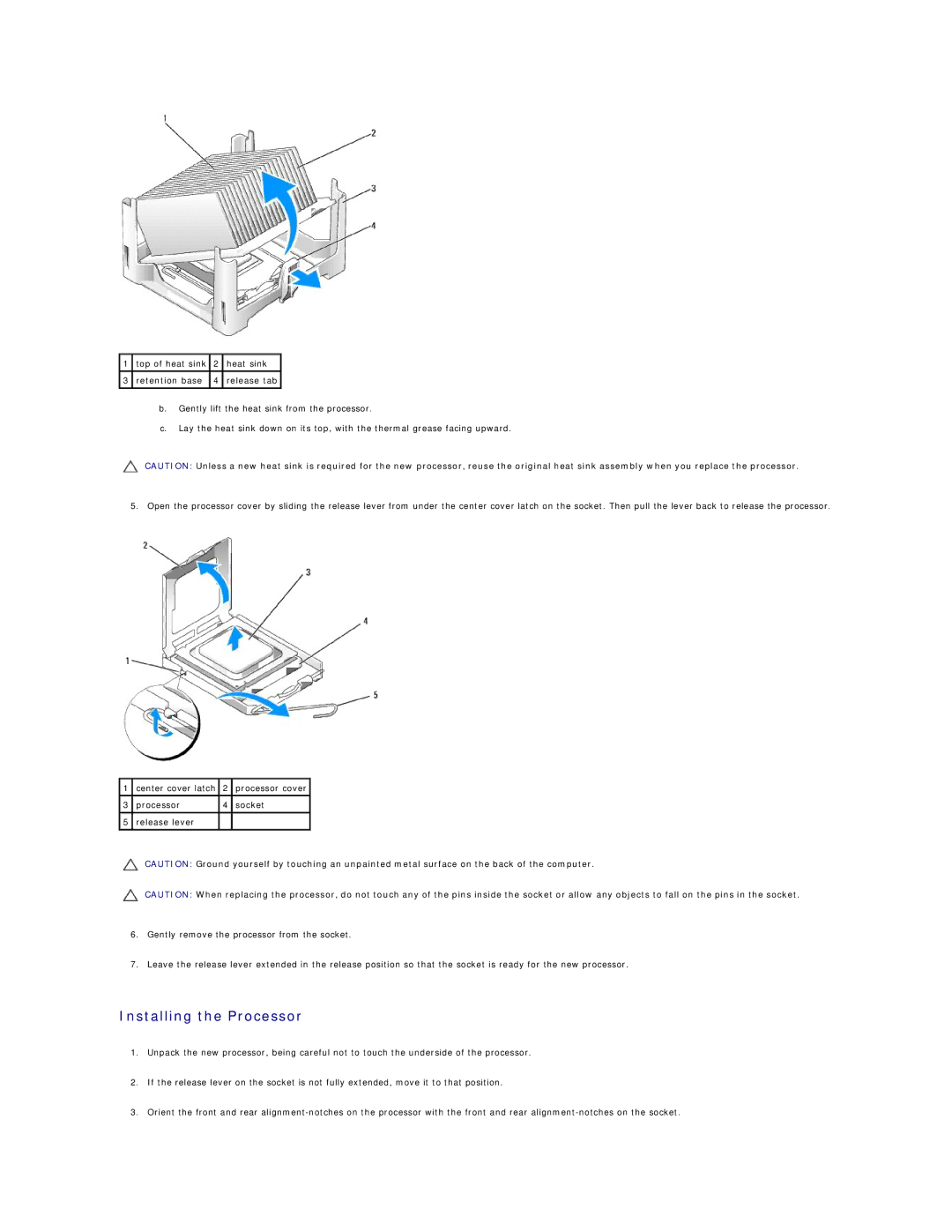 Dell 760 manual Installing the Processor 