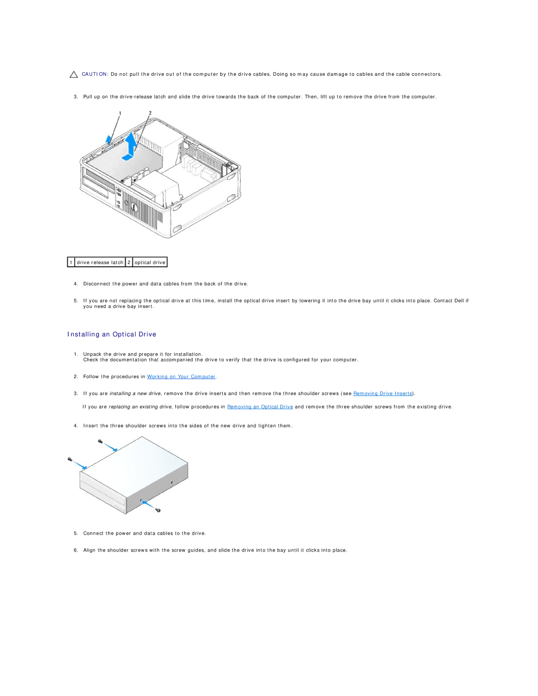 Dell 760 manual Installing an Optical Drive 