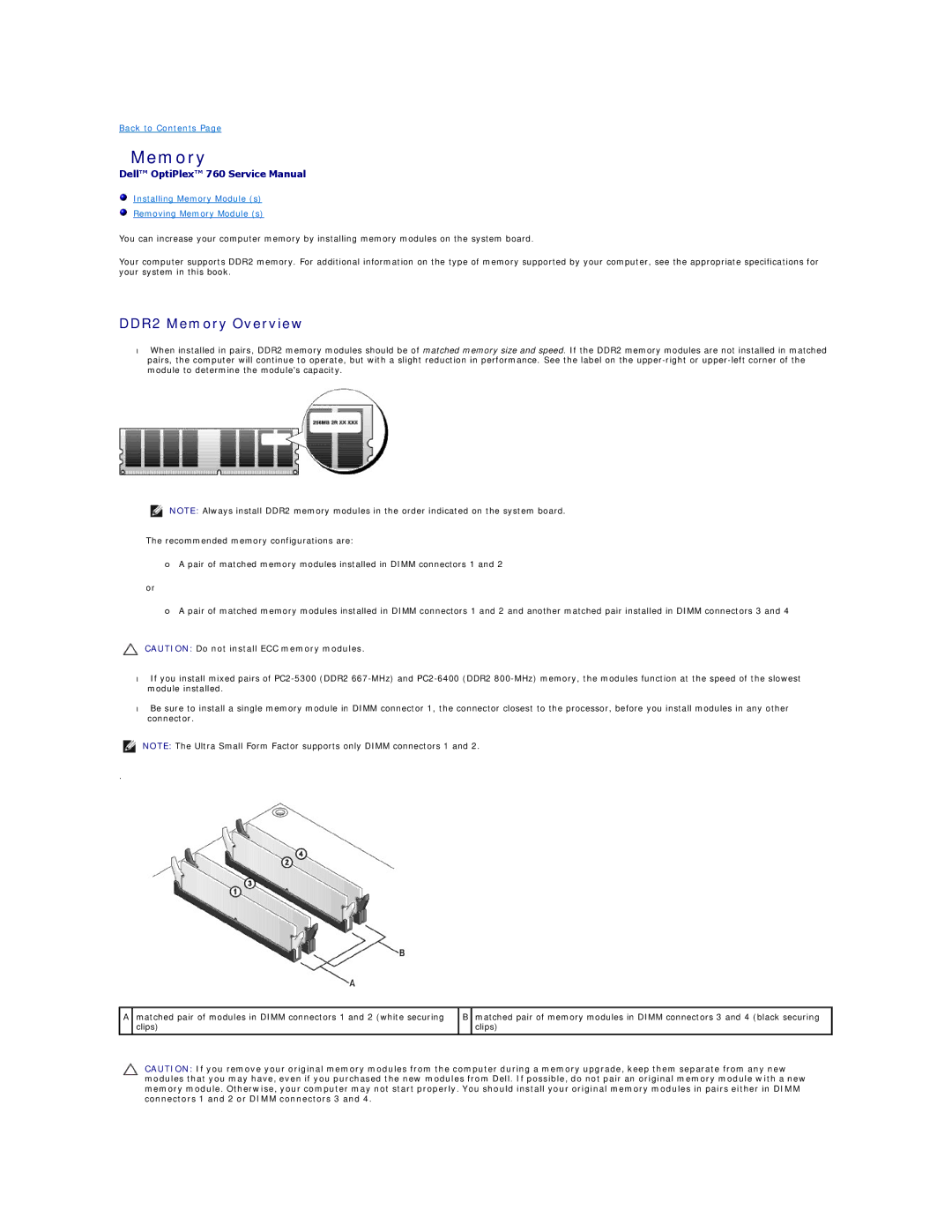 Dell 760 manual DDR2 Memory Overview 