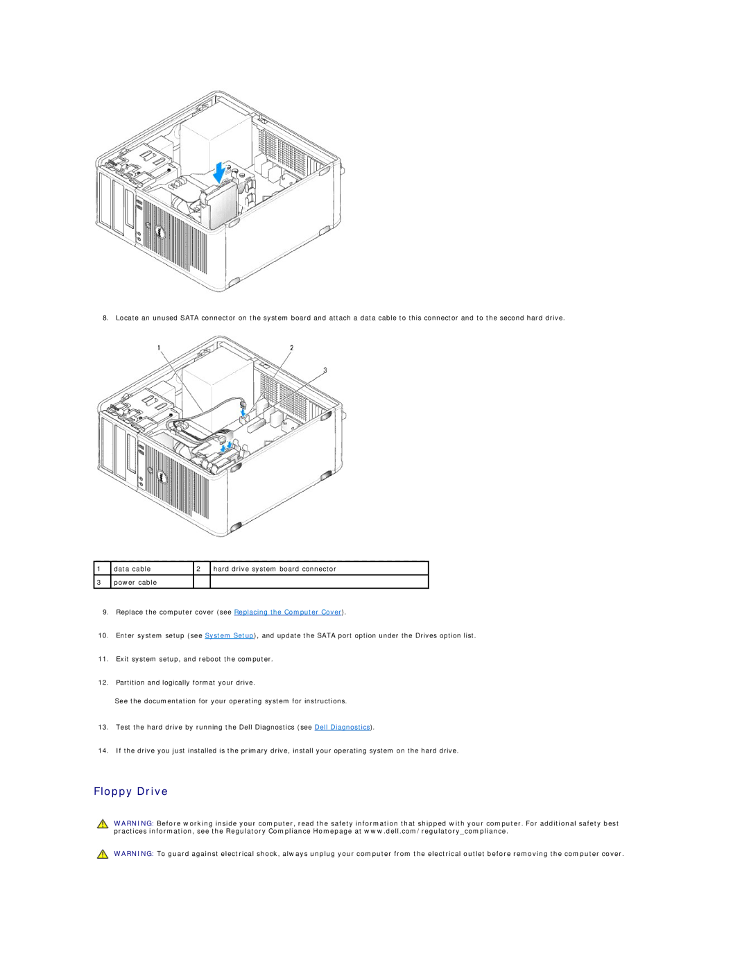 Dell 760 manual Floppy Drive 