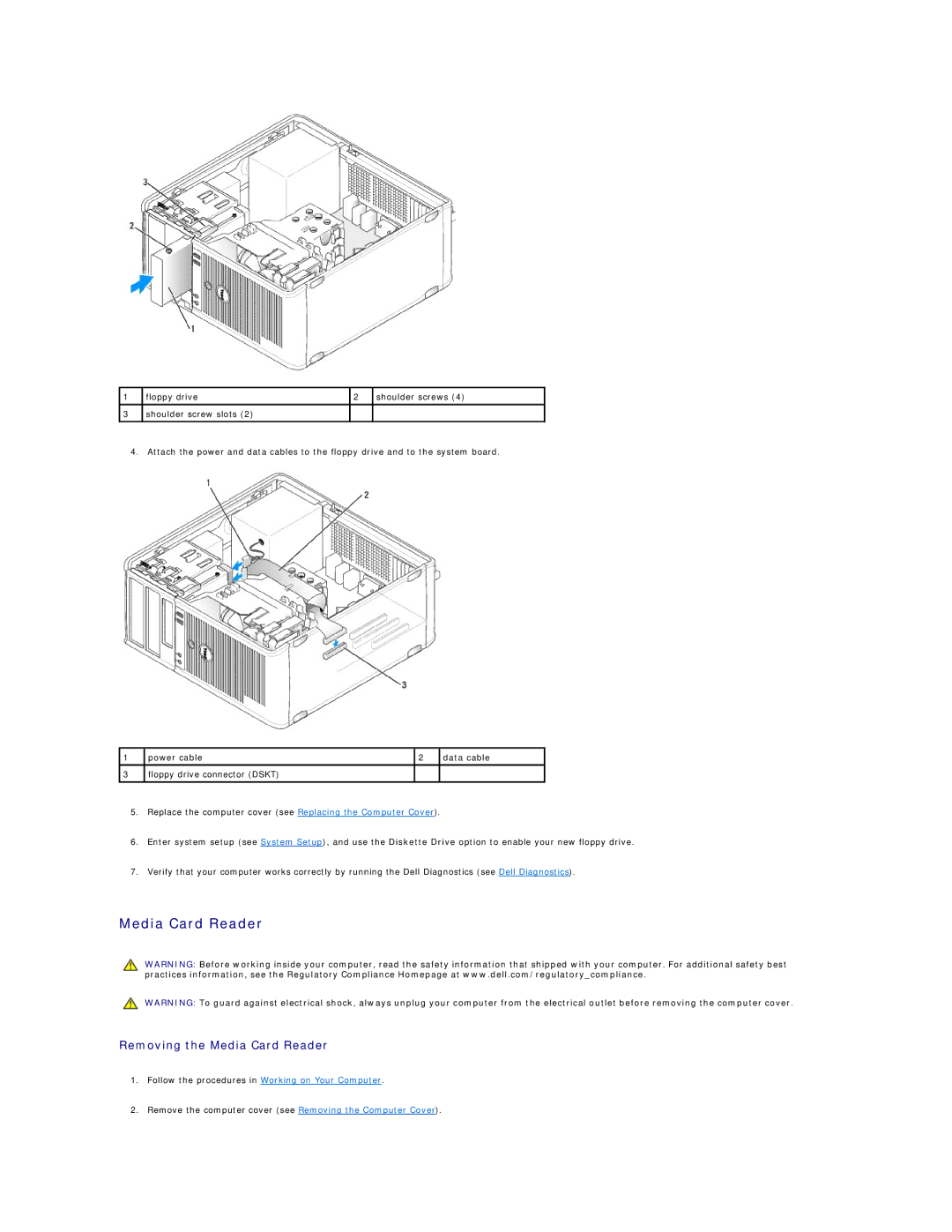 Dell 760 manual Removing the Media Card Reader 