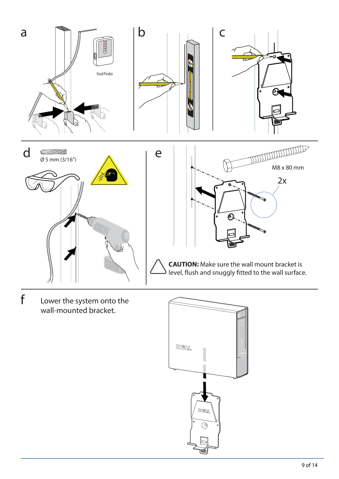 Dell 780-USFF manual Wall-mounted bracket 