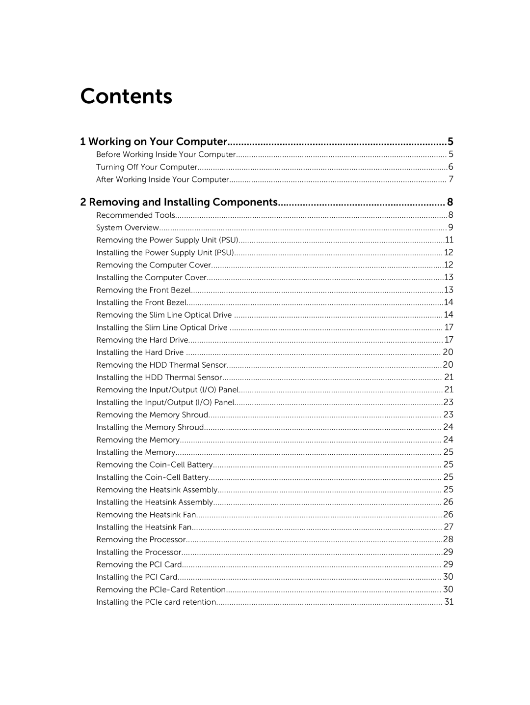 Dell 7810 owner manual Contents 