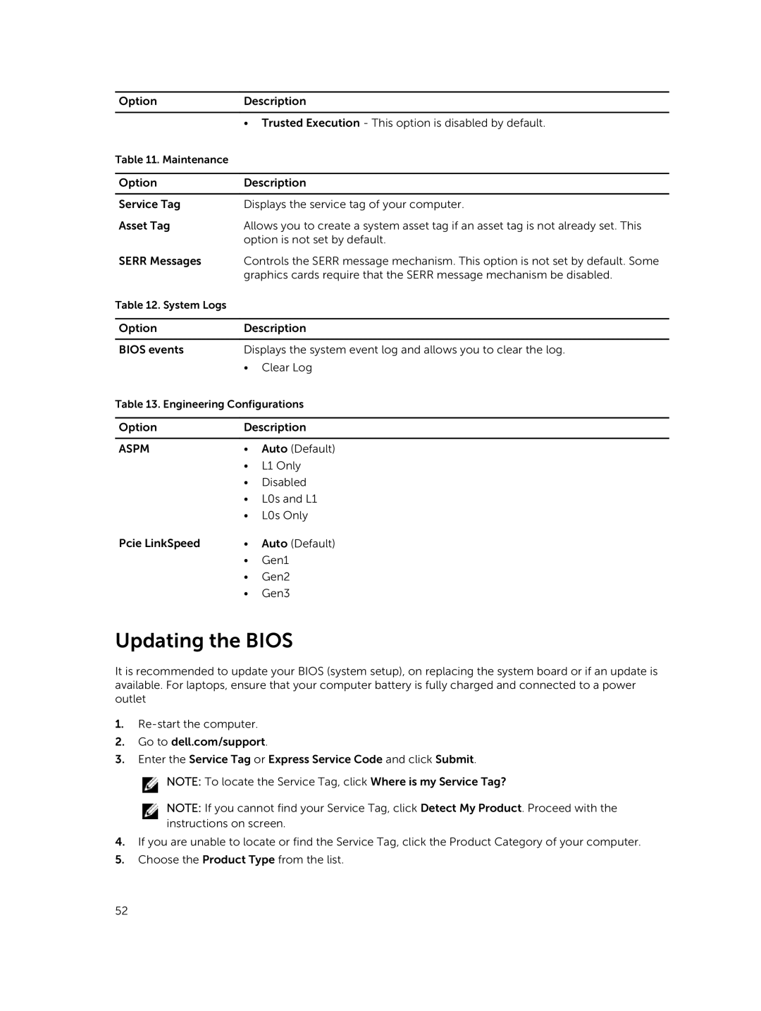 Dell 7810 owner manual Updating the Bios 