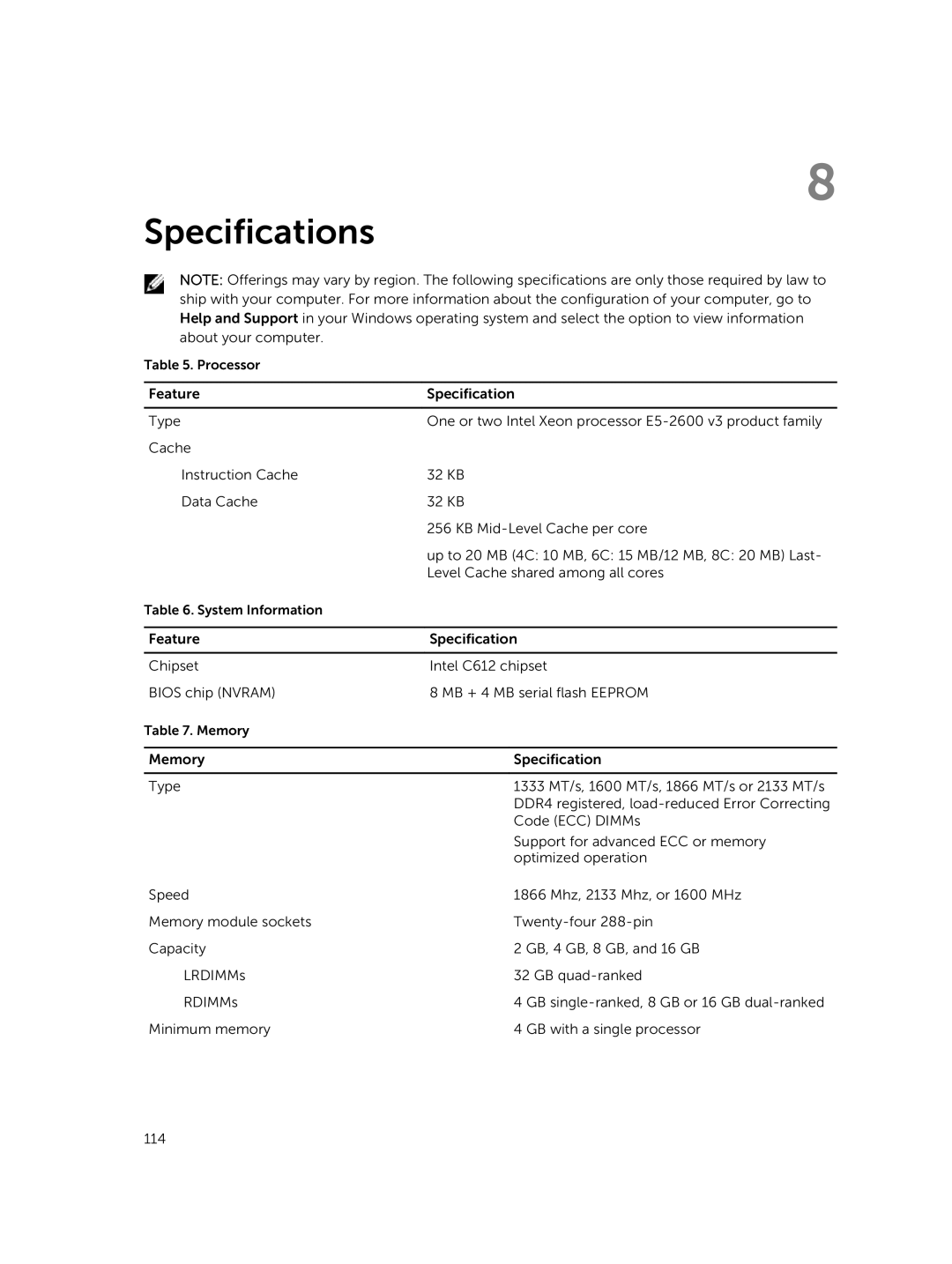 Dell 7910 owner manual Specifications 