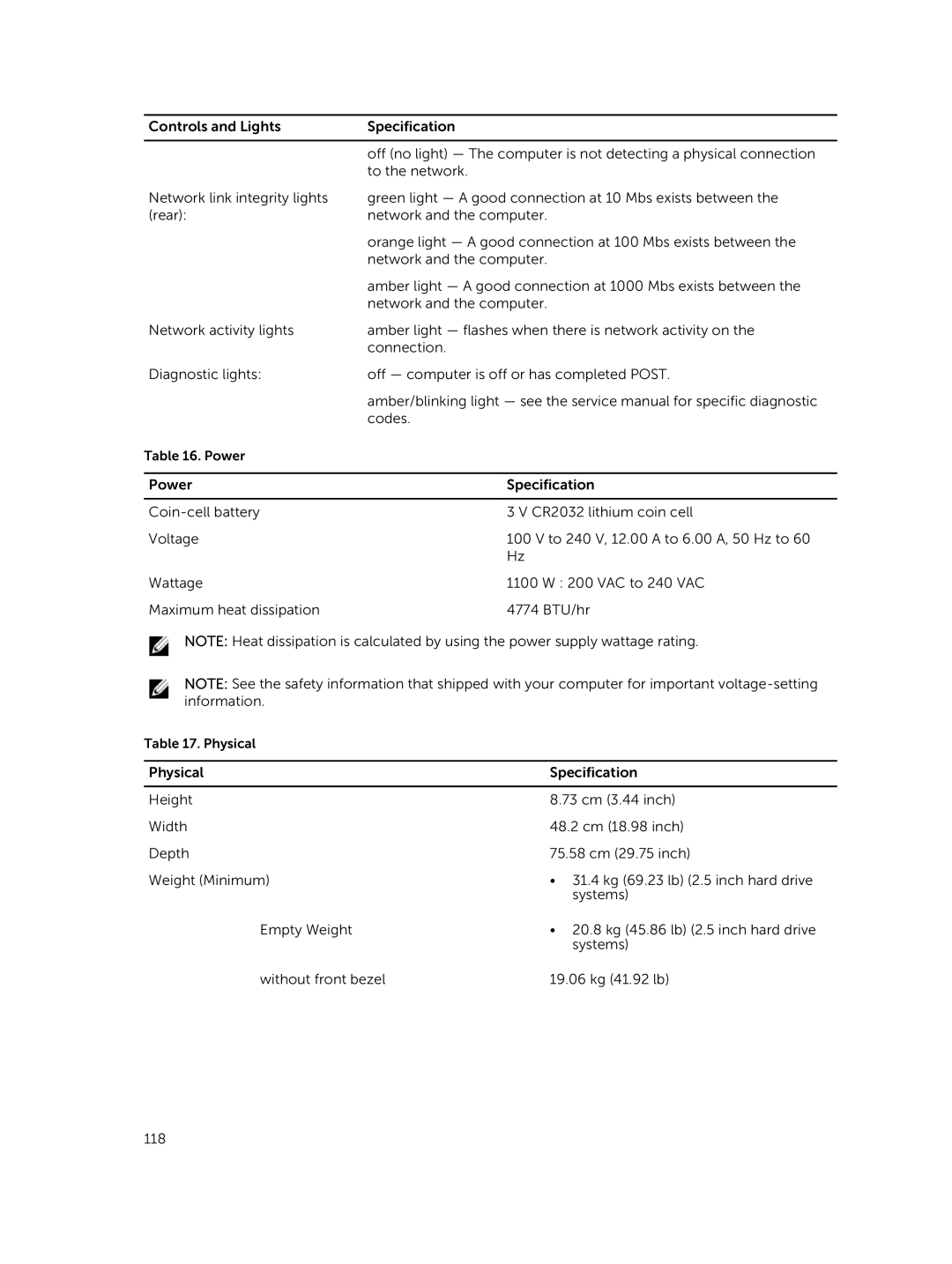 Dell 7910 owner manual Power 