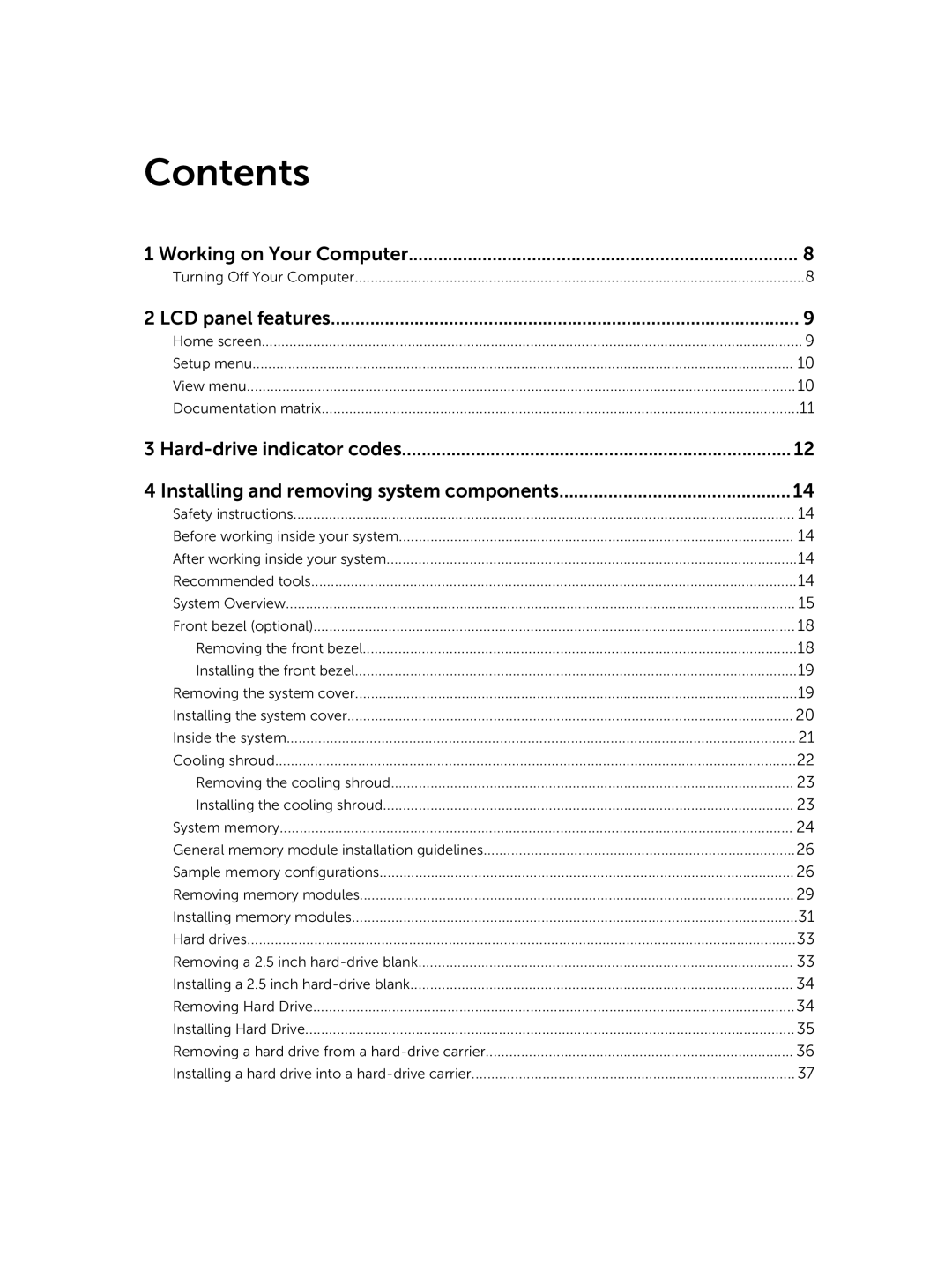 Dell 7910 owner manual Contents 