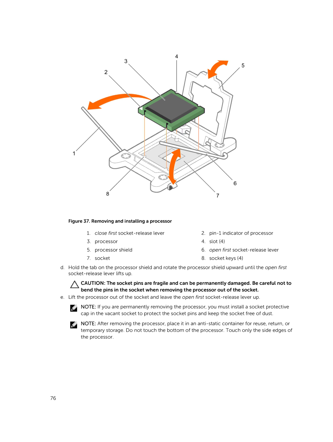 Dell 7910 owner manual Removing and installing a processor 