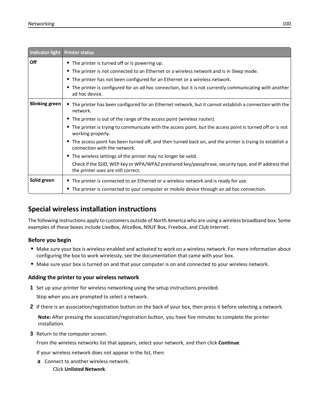 Dell 7d1, 7dE Special wireless installation instructions, Before you begin, Adding the printer to your wireless network 