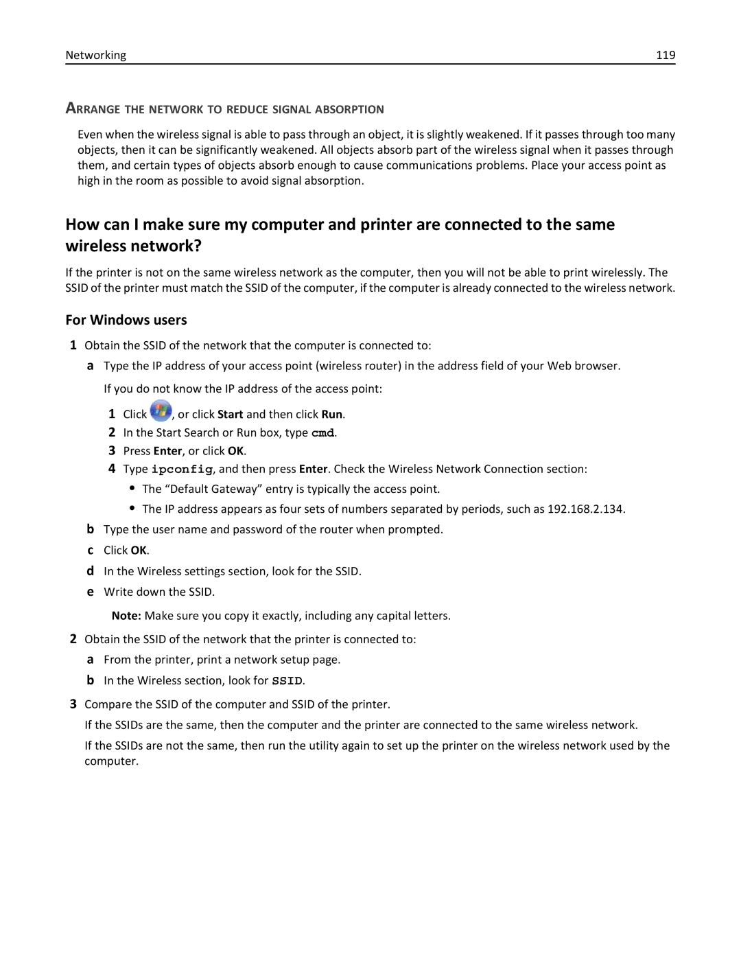 Dell 7dE, 7d1 manual For Windows users, Arrange the Network to Reduce Signal Absorption 