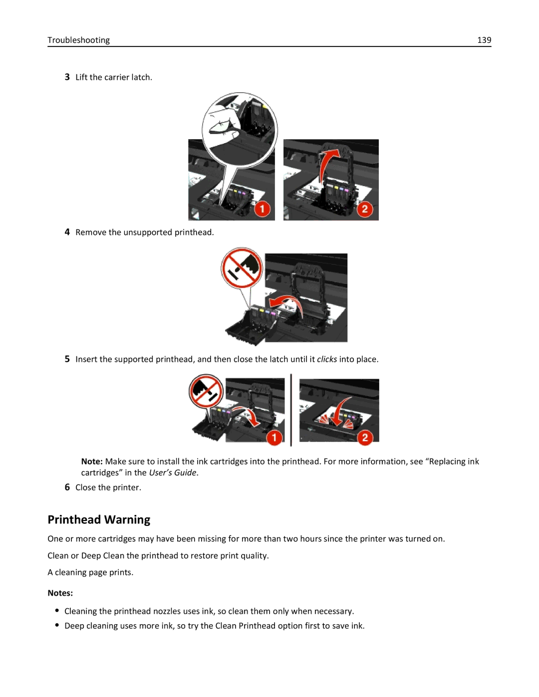 Dell 7dE, 7d1 manual Printhead Warning 