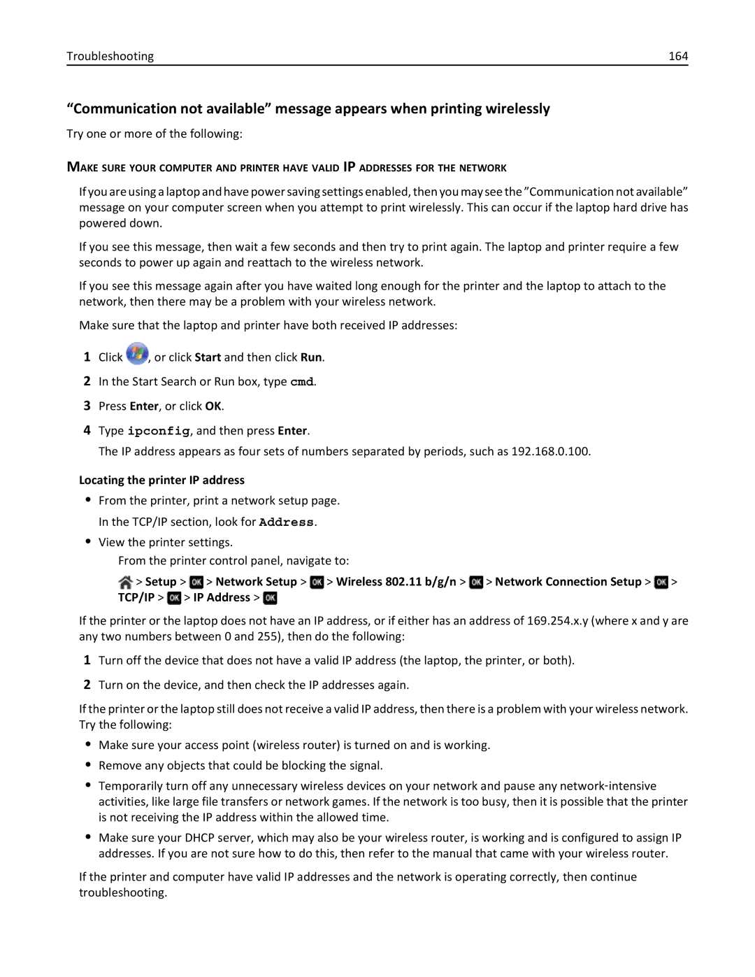 Dell 7d1, 7dE manual Locating the printer IP address 