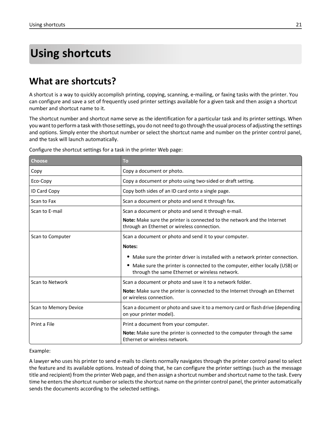 Dell 7dE, 7d1 manual Using shortcuts, What are shortcuts?, Choose 