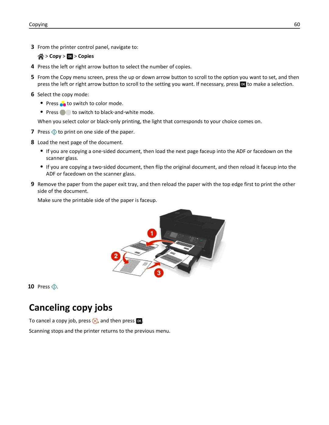 Dell 7d1, 7dE manual Canceling copy jobs 