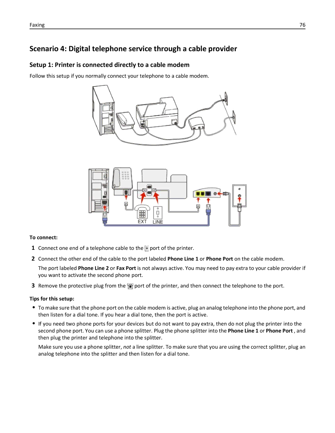 Dell 7d1, 7dE manual Setup 1 Printer is connected directly to a cable modem, To connect 