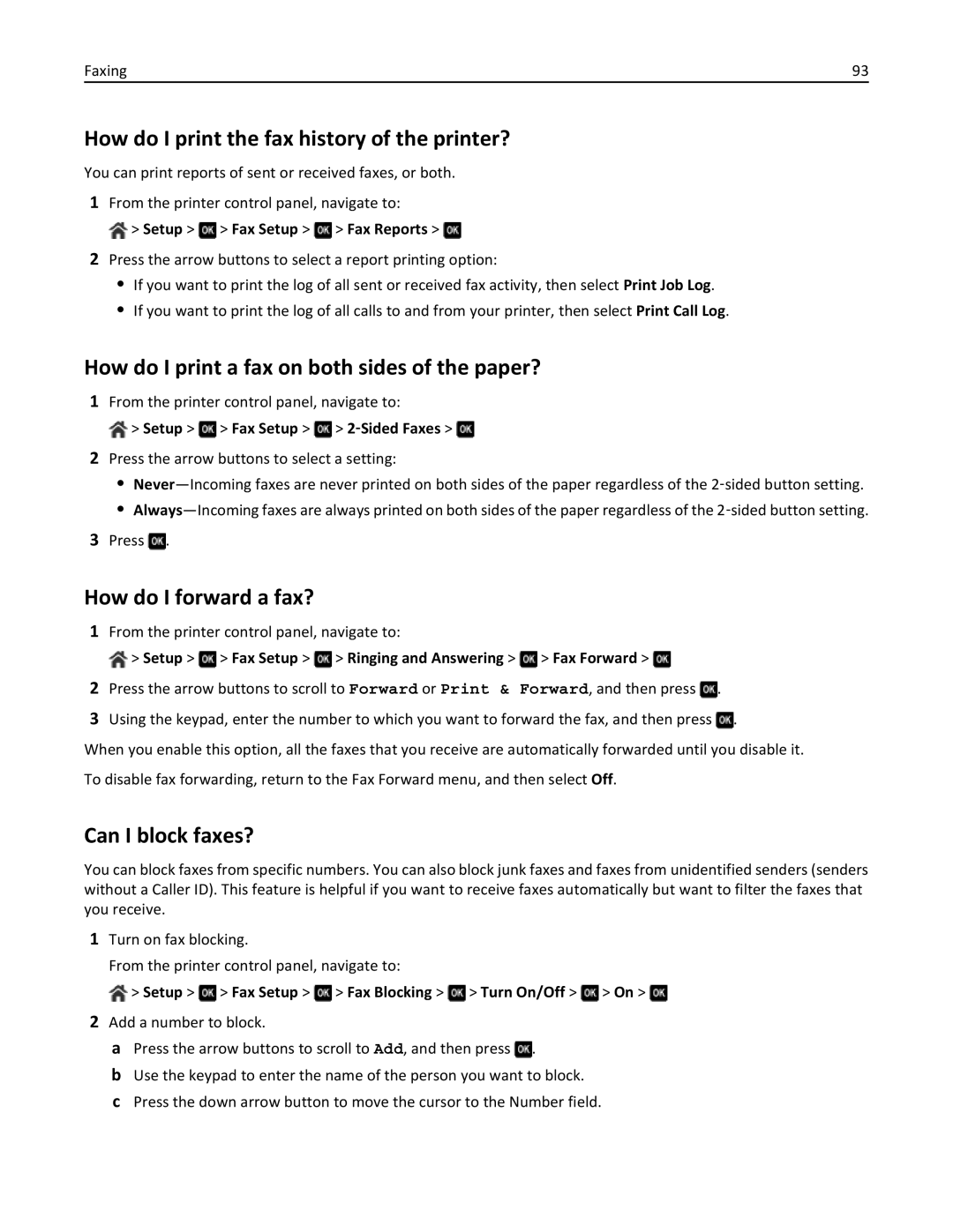 Dell 7dE, 7d1 manual How do I print the fax history of the printer?, How do I print a fax on both sides of the paper? 