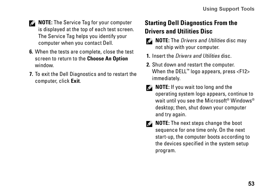 Dell P07F002, 7RR4T, P07F series, P07F003, P07F001, M5030 setup guide Insert the Drivers and Utilities disc 