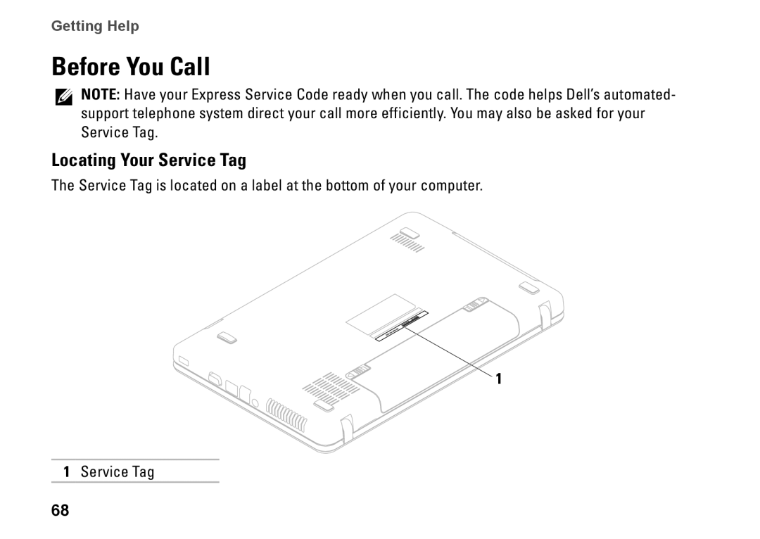 Dell P07F001, 7RR4T, P07F002, P07F series, P07F003, M5030 setup guide Before You Call, Locating Your Service Tag 