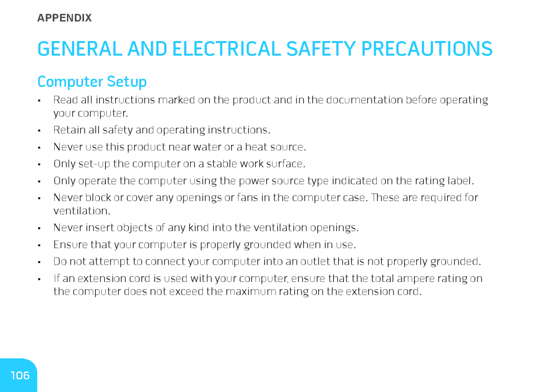 Dell P06T001, 7XM1F, P06T002, M11xR2 manual General and Electrical Safety Precautions, Computer Setup 