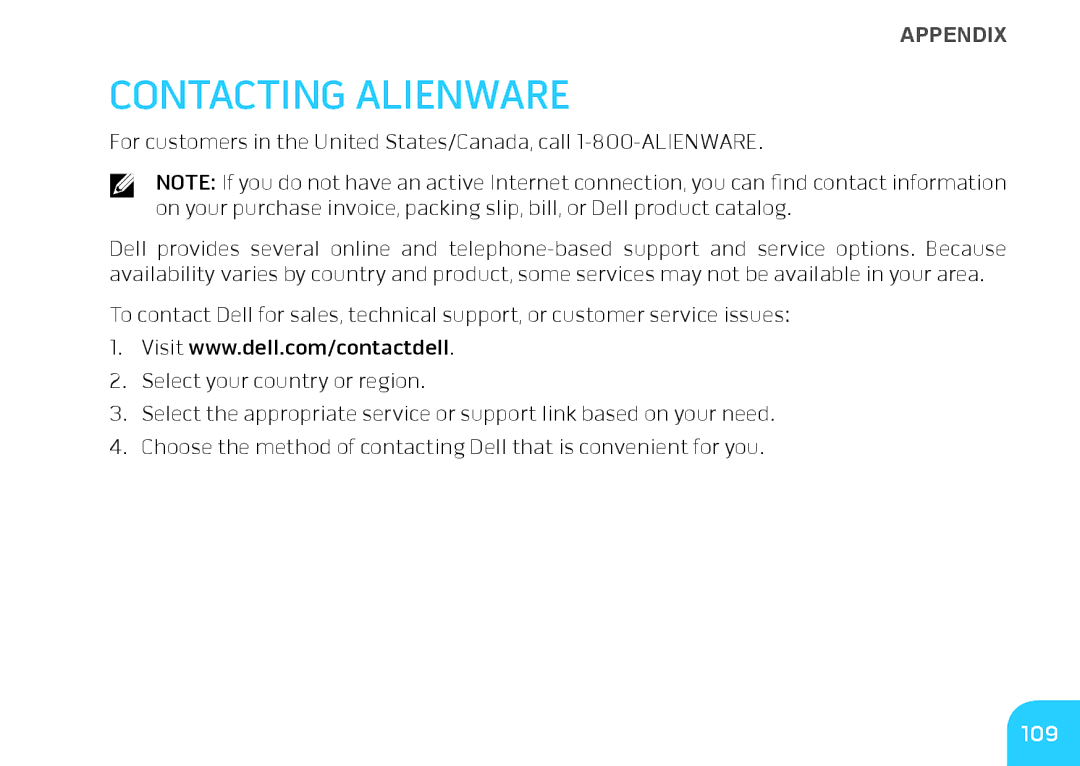 Dell M11xR2, 7XM1F, P06T001, P06T002 manual Contacting Alienware 