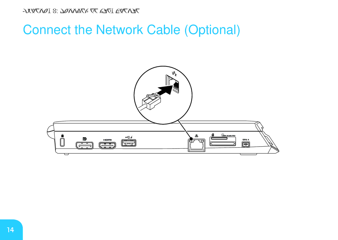 Dell M11xR2, 7XM1F, P06T001, P06T002 manual Connect the Network Cable Optional 