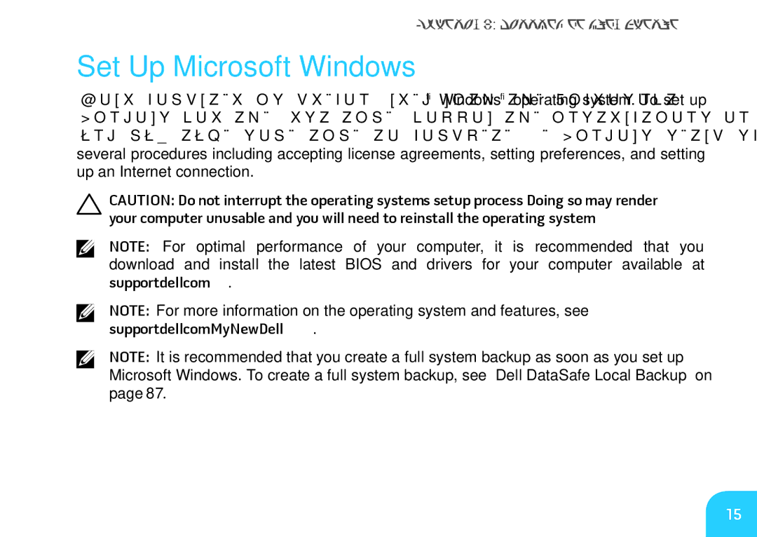 Dell 7XM1F, P06T001, P06T002, M11xR2 manual Set Up Microsoft Windows 