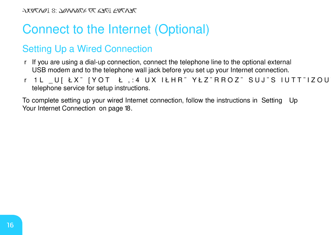 Dell P06T001, 7XM1F, P06T002, M11xR2 manual Connect to the Internet Optional, Setting Up a Wired Connection 