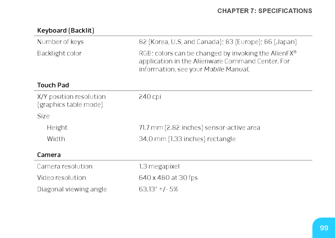 Dell M11xR2, 7XM1F, P06T001, P06T002 manual ﻿Pecifications﻿ 